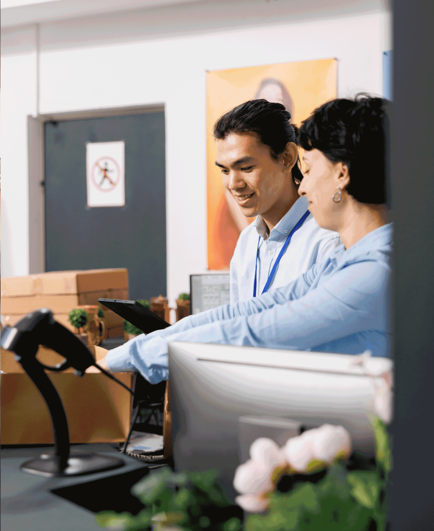 Client and vendor management tools displayed with team collaboration in a workspace, emphasizing centralized project and vendor communications
