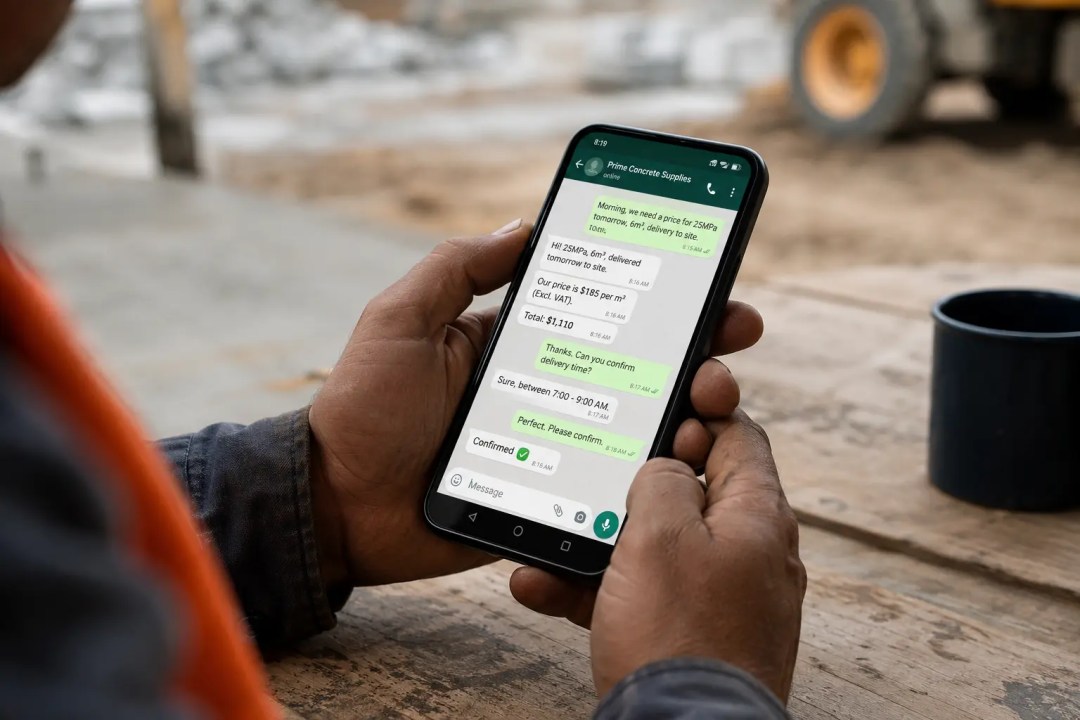 Compra informal de concreto por WhatsApp sin folio de requisición en obra